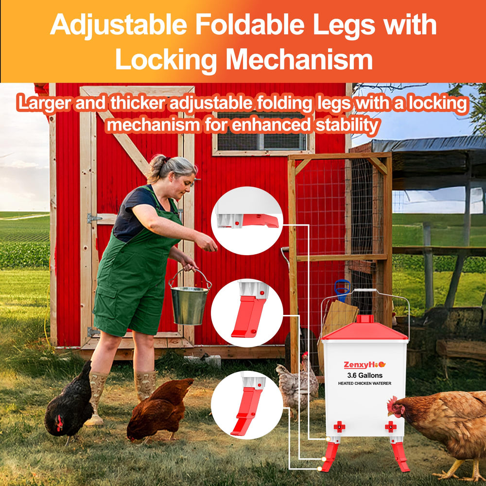 ZenxyHoC Chicken Waterer showing four side-mounted nipple design