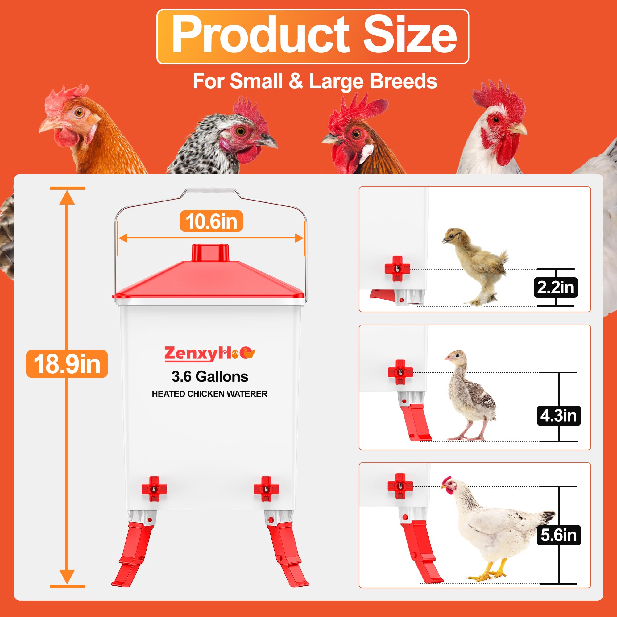ZenxyHoC Chicken Waterer with cone lid and handle
