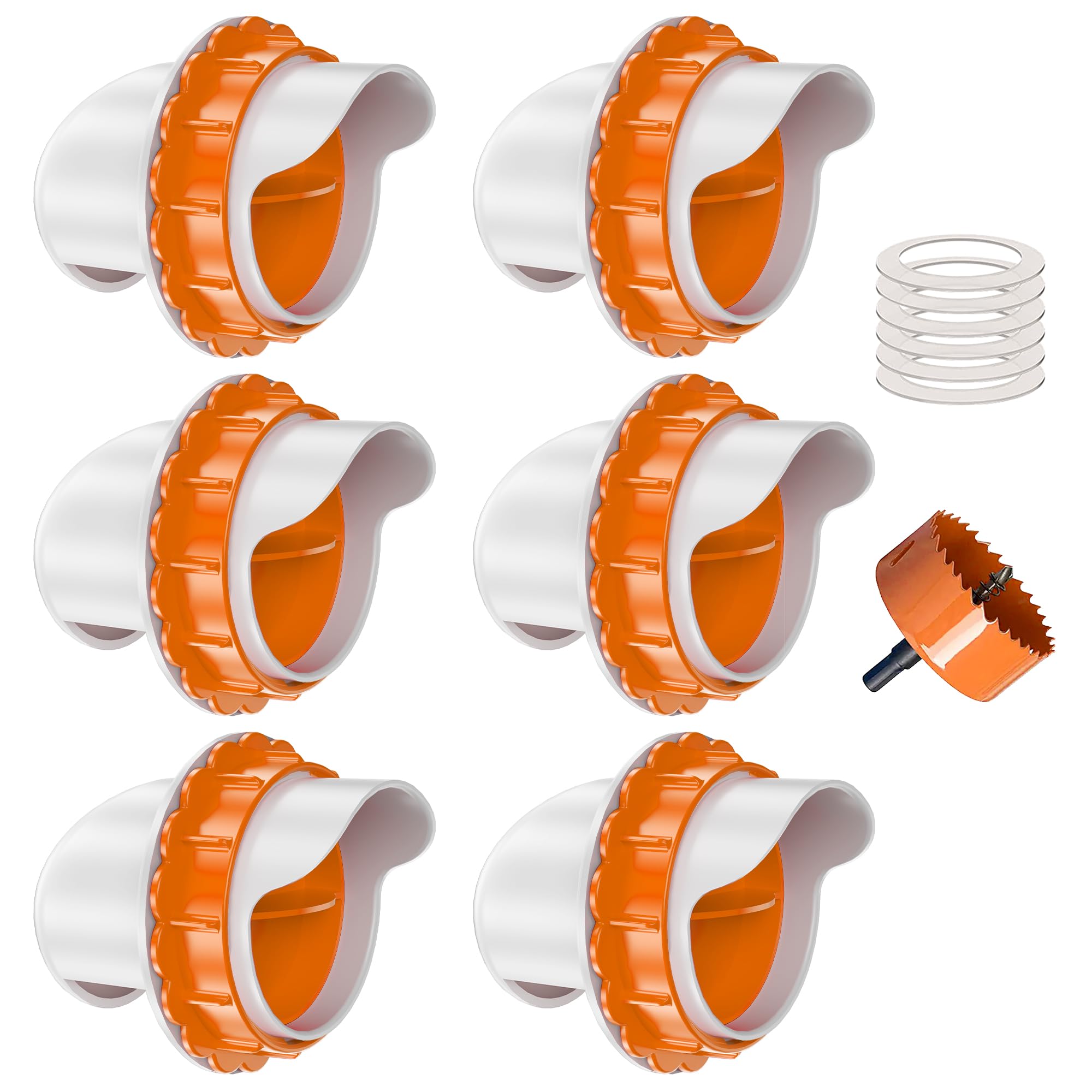 ZenxyHoC DIY Automatic Poultry Feeder with 6 ports in orange