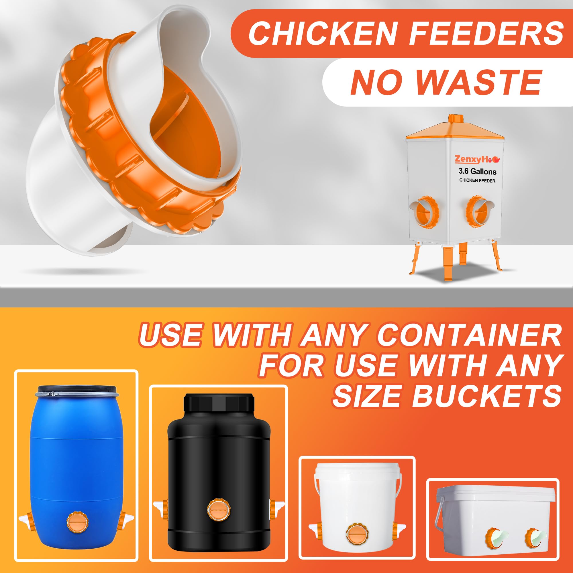 ZenxyHoC feeder with chickens feeding