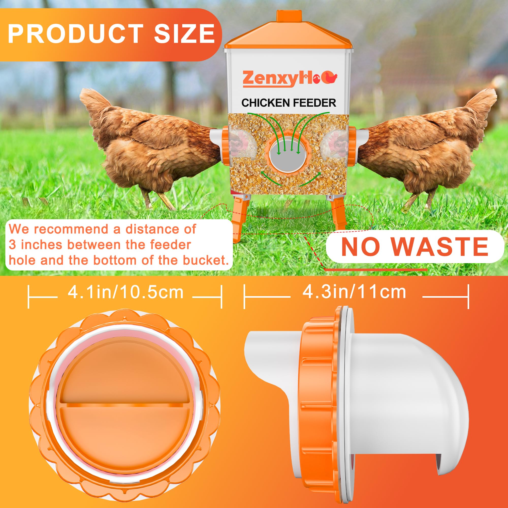 ZenxyHoC poultry feeder set displayed with container
