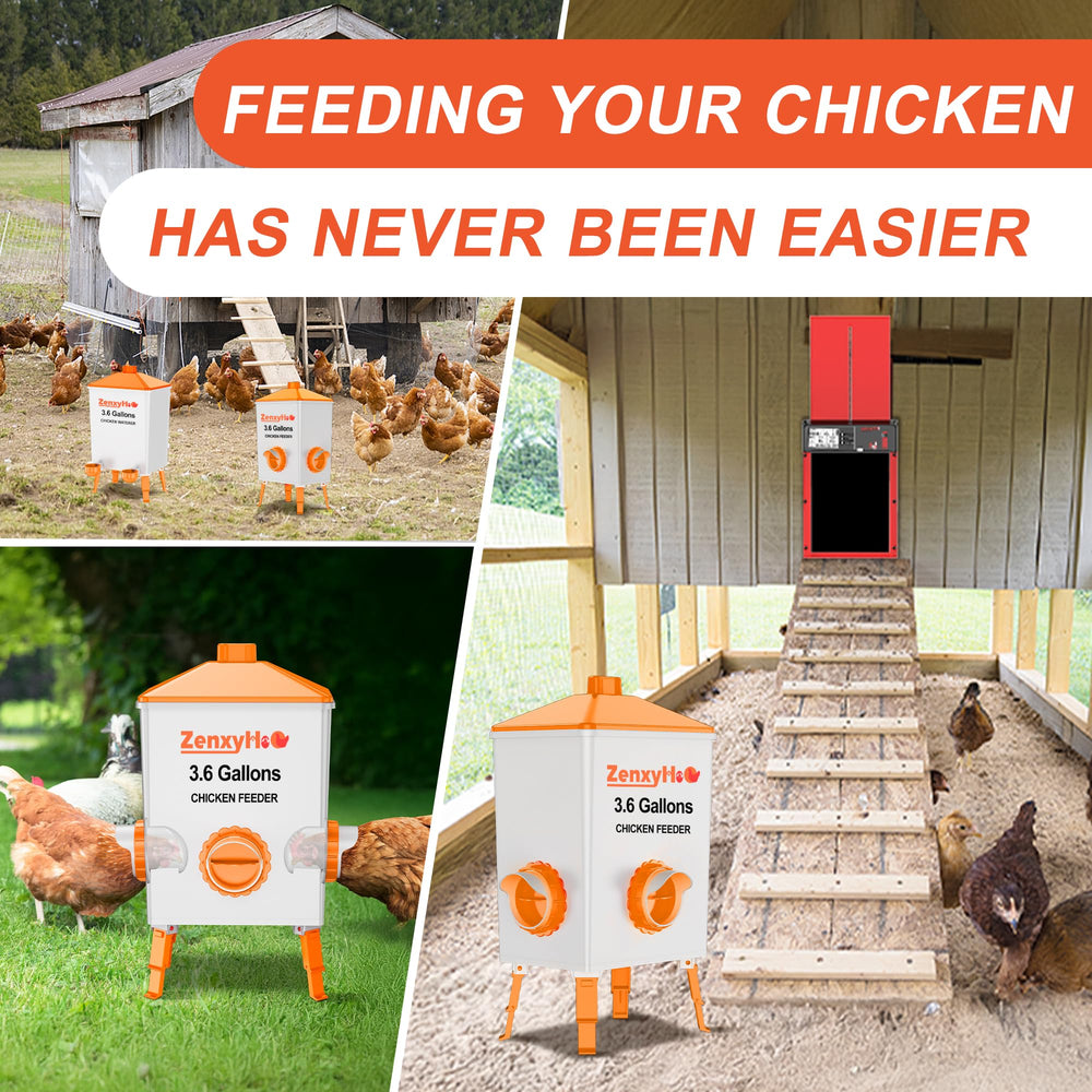 ZenxyHoC poultry feeder showing rubber rings and hole saw