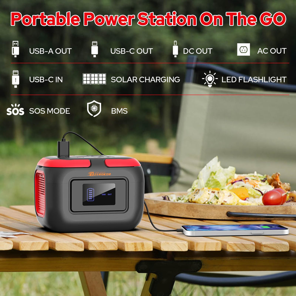 ZeroKor Portable Power Station side view showing handle