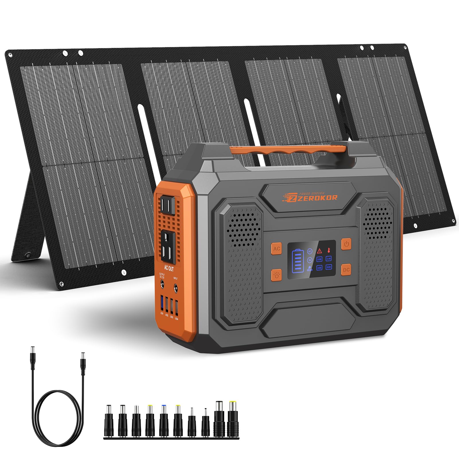 ZeroKor Portable Solar Generator 300W front view