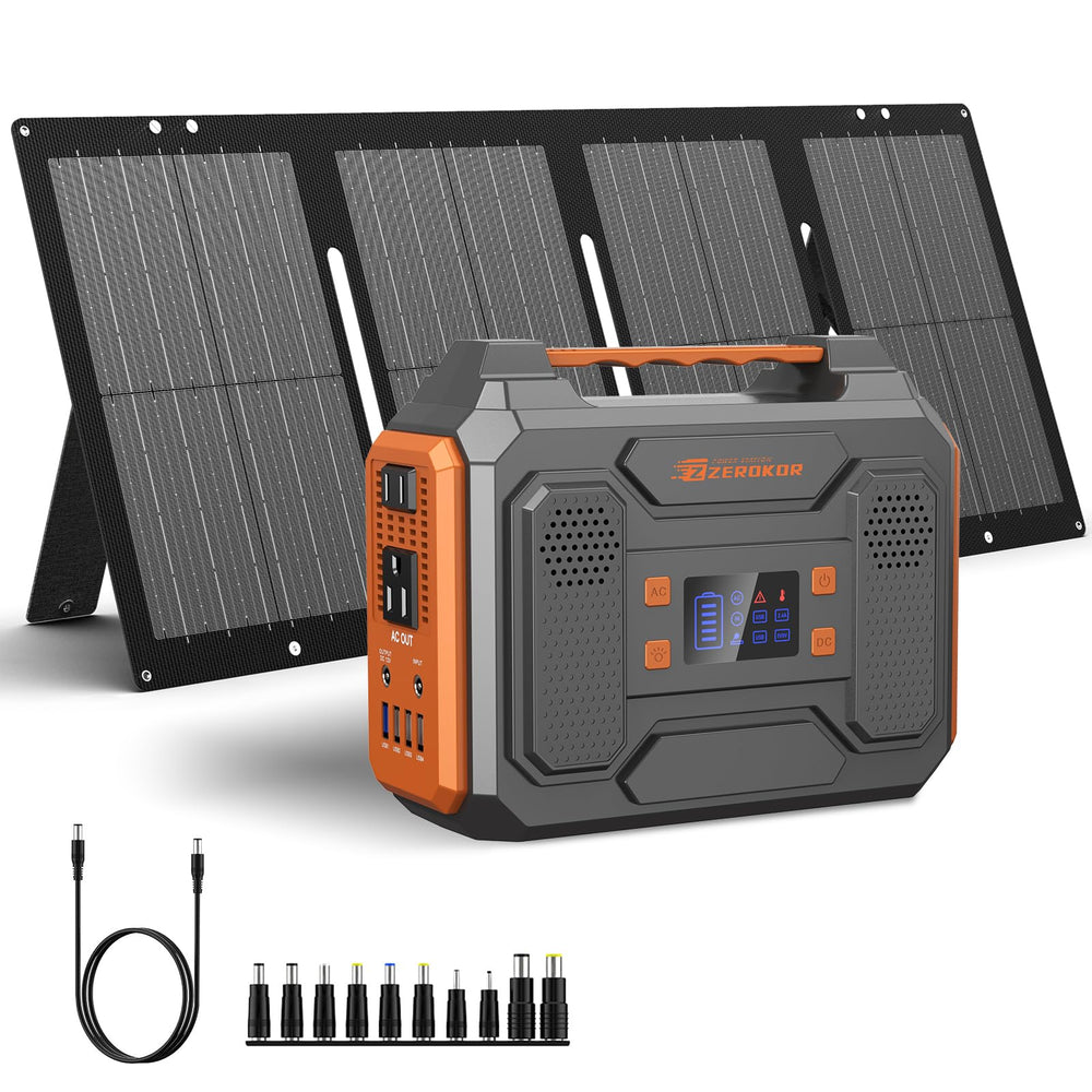 ZeroKor Portable Solar Generator 300W front view
