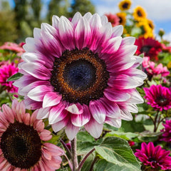 ZEshops Pink Sunflower Seeds packet front view with 50 seeds