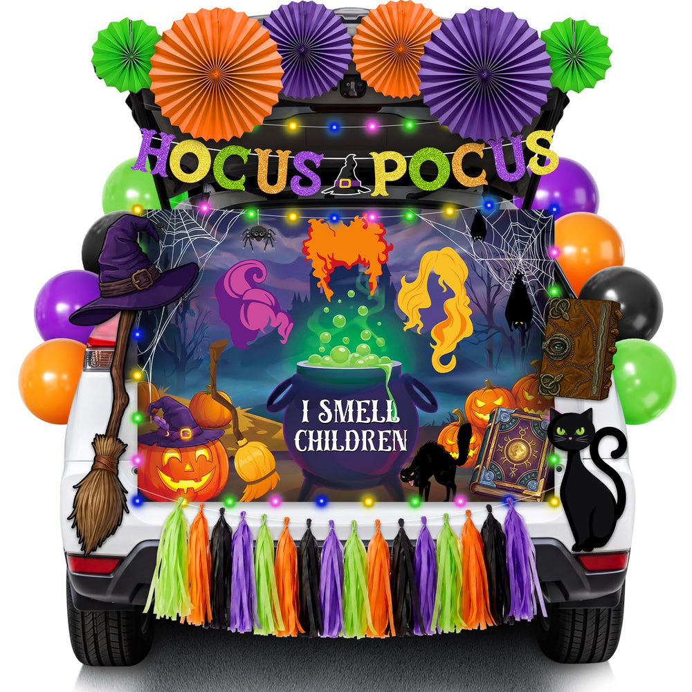 zestoluxe trunk or car decorations kit with multicolor elements