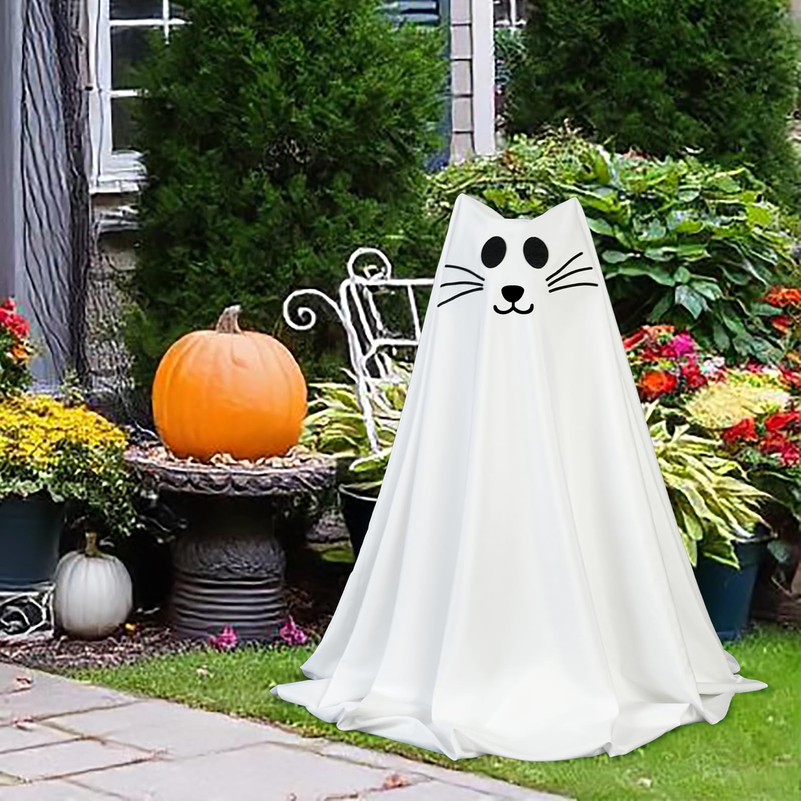 Zesua ghost cat decor glowing in multiple light modes