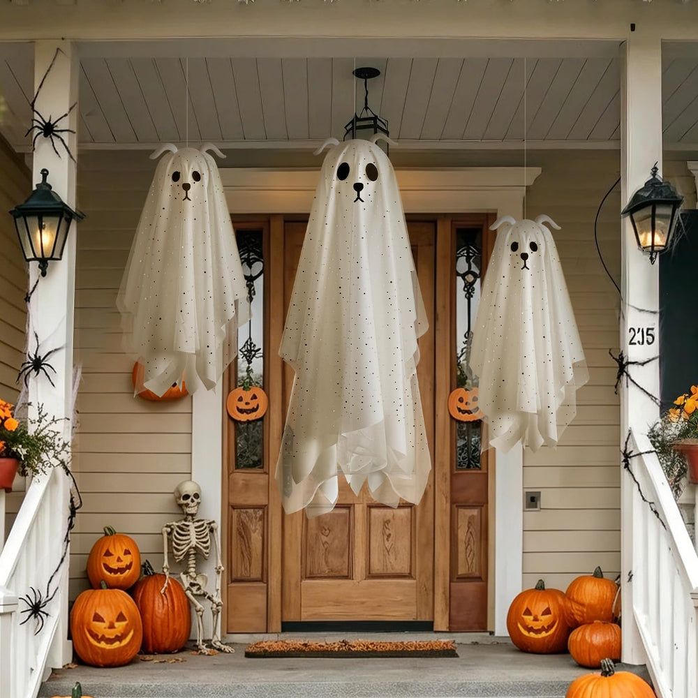 Zesua Halloween decorations glowing at night
