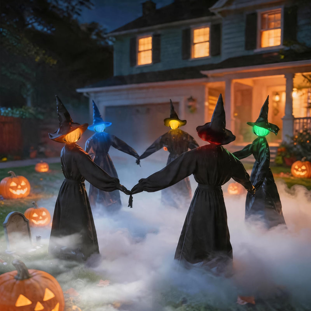 Zesua Halloween witches in a front yard decoration