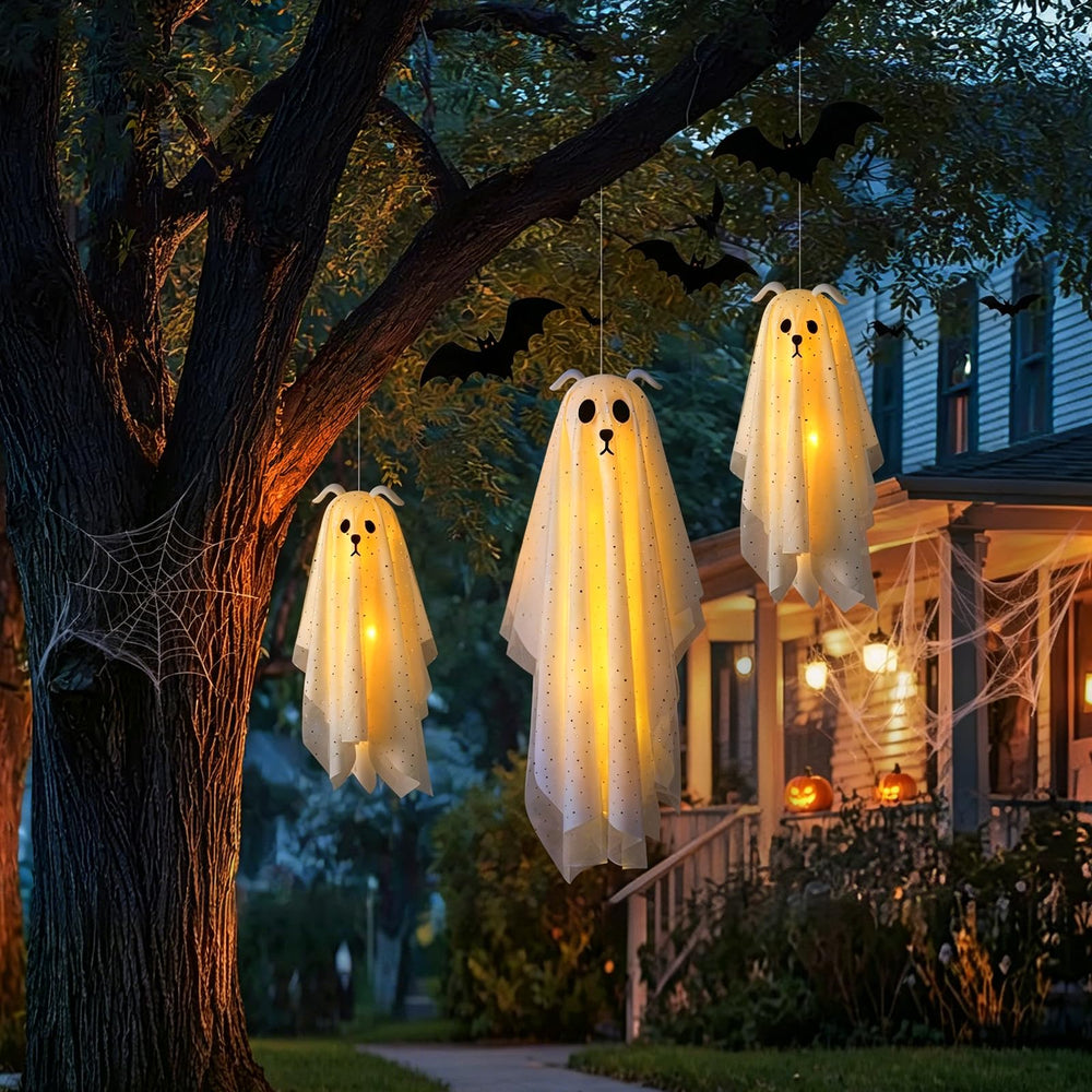 Zesua large ghost decoration with flowing gauze fabric