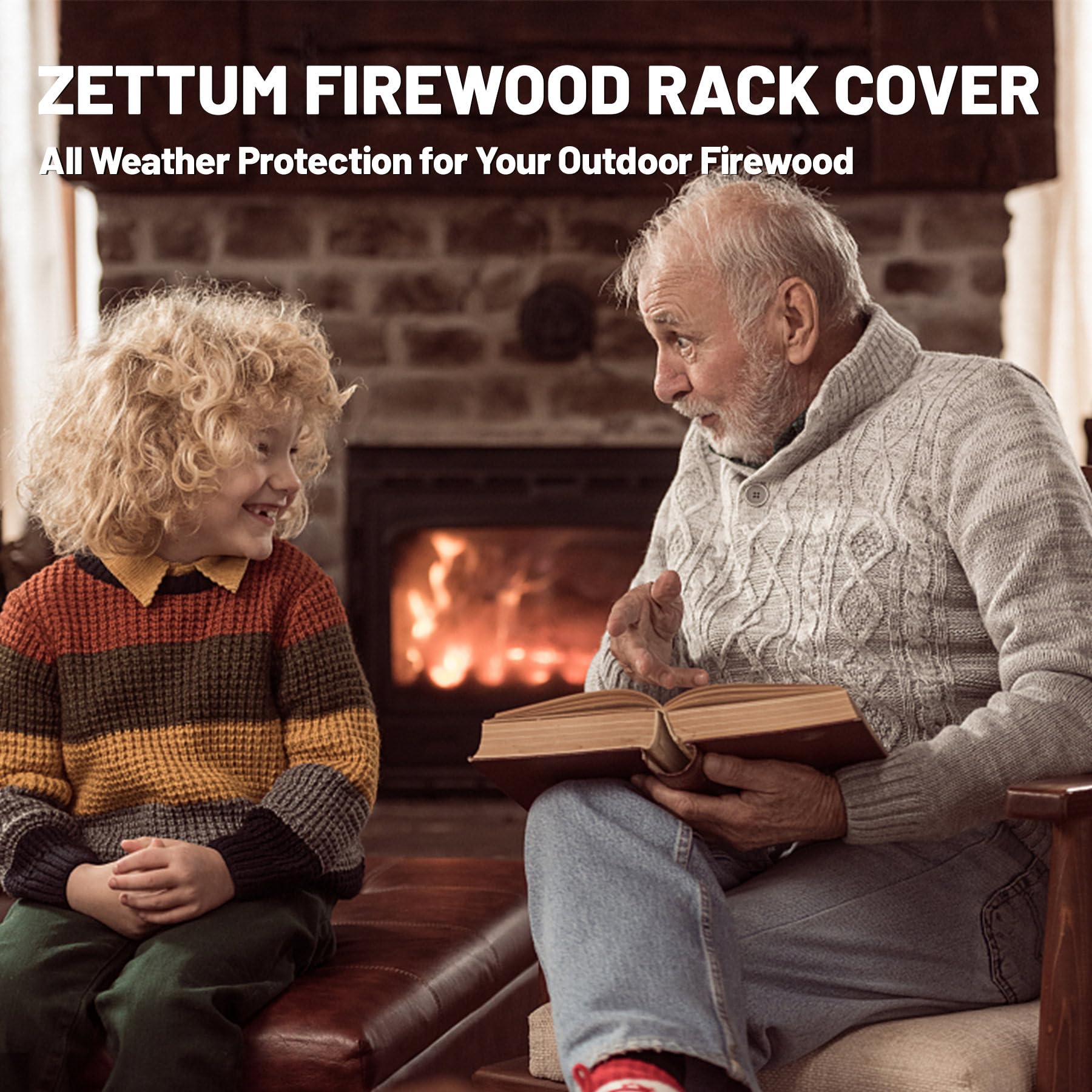 Zettum Firewood Rack Cover in outdoor setting