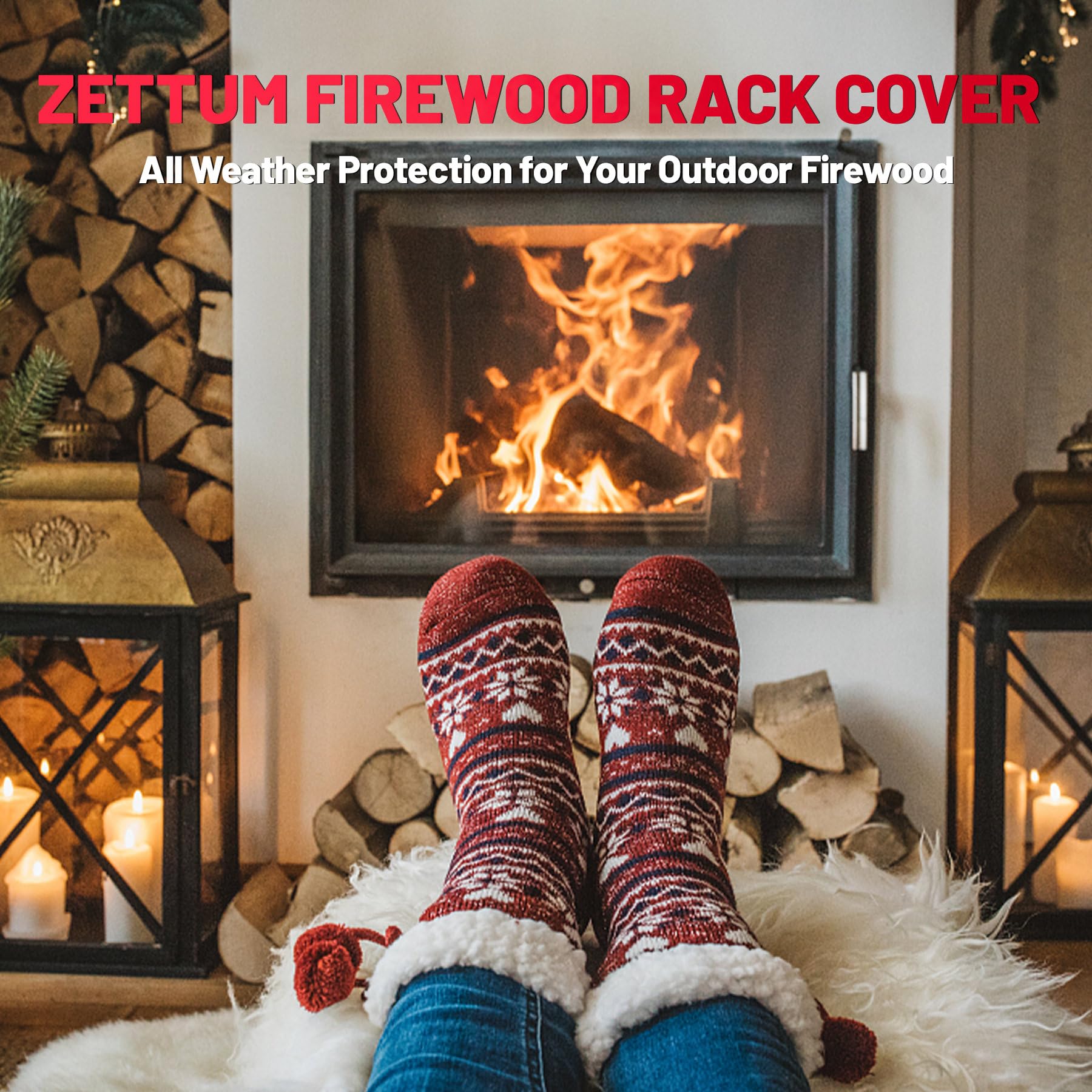Zettum Firewood Rack Cover packaging details
