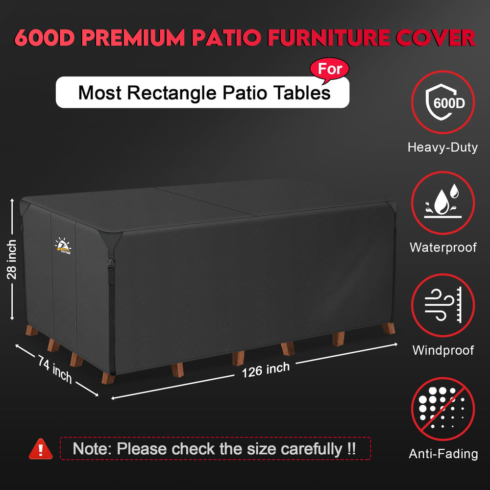 Zettum Patio Furniture Cover Rectangle side view