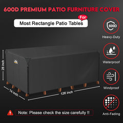 Zettum Patio Furniture Cover Rectangle side view