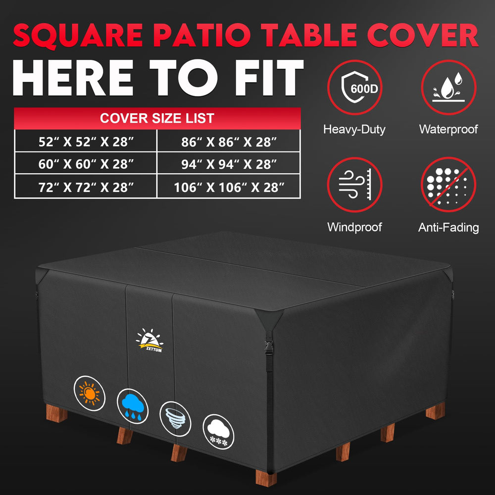 Zettum patio furniture cover with quick-release buckles close-up