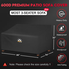 Zettum Patio Sofa Cover 86-inch side view