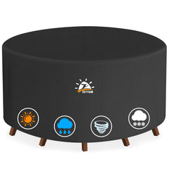 Zettum Round Patio Table Cover 96 Inch front view