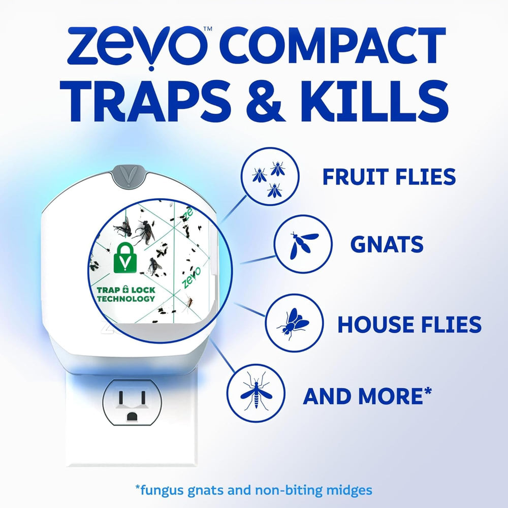 ZEVO Compact Flying Insect Trap with curved shield design