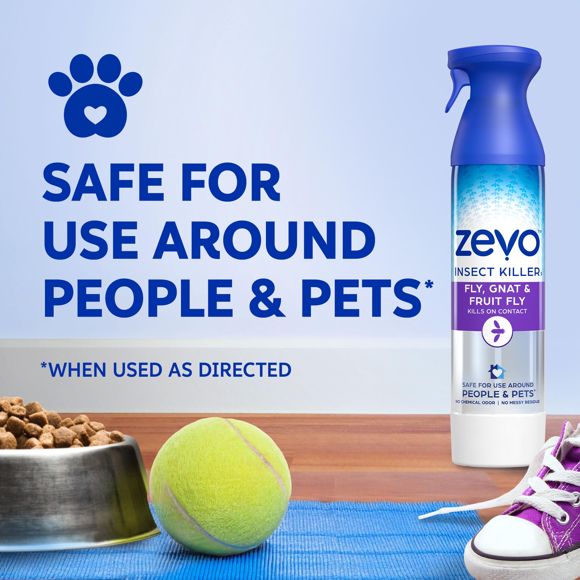 ZEVO Flying Insect Killer Spray packaging with dimensions