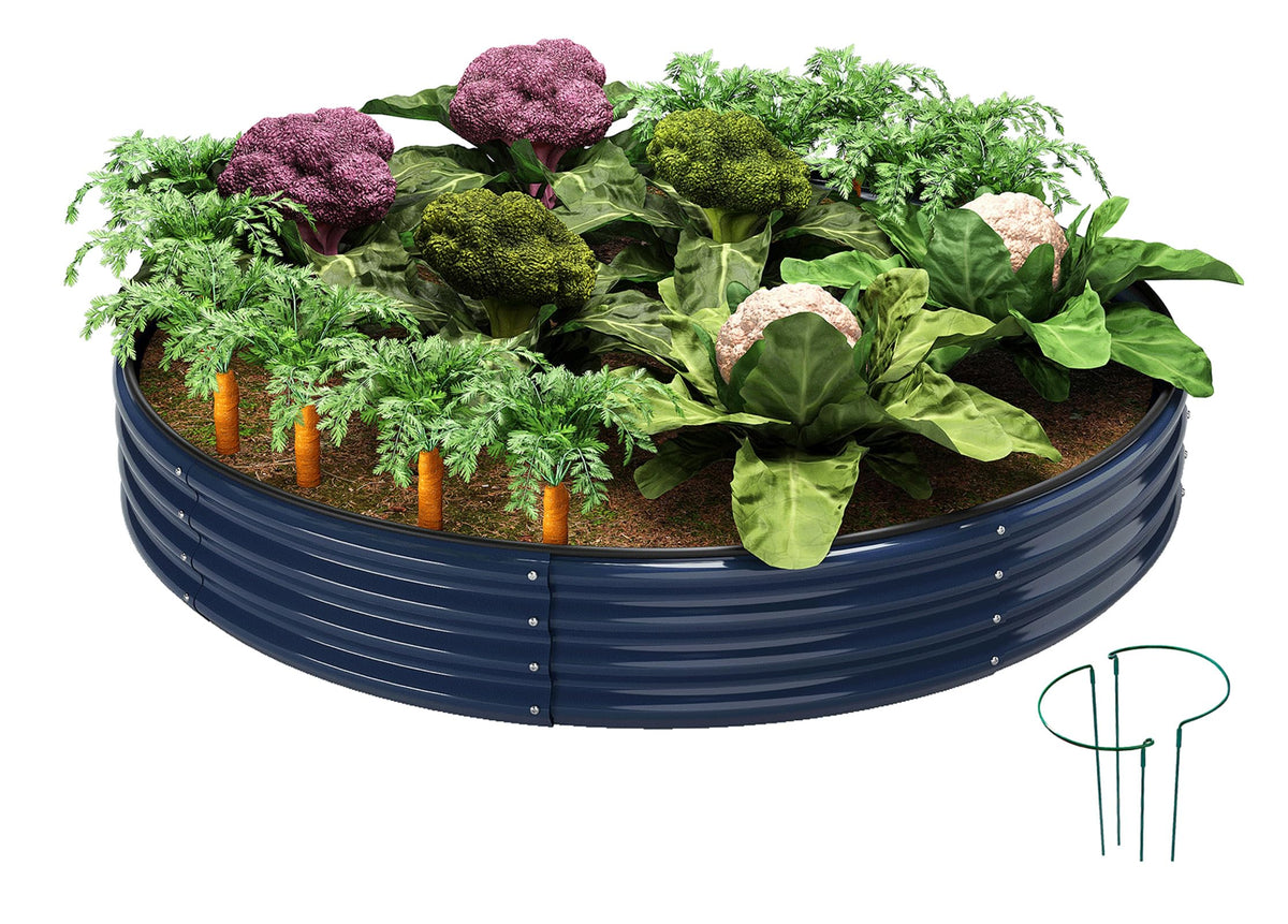 ZFHgarden 3x3x1ft galvanized metal planter front view