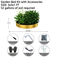 ZFHgarden Galvanized Metal Planter 3x3x1FT side view with soil