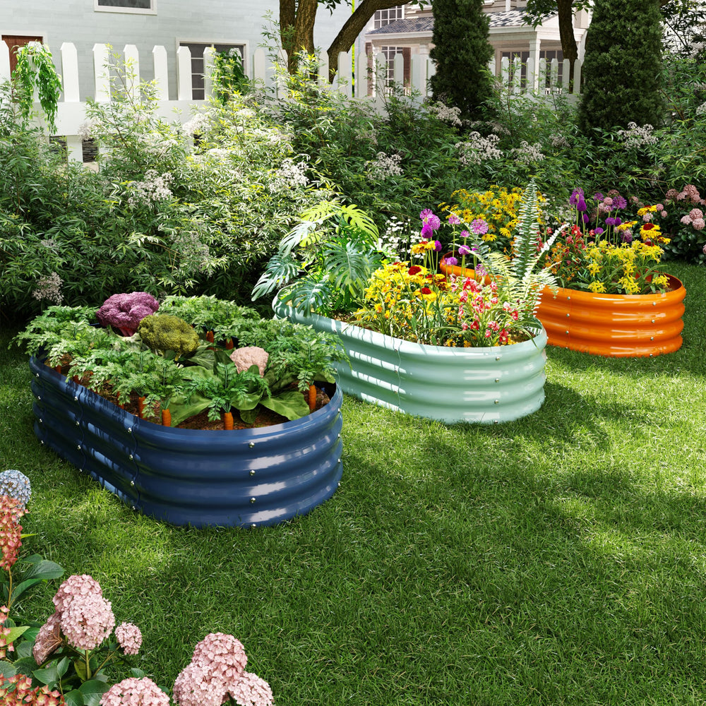 ZFHgarden galvanized metal planter side view