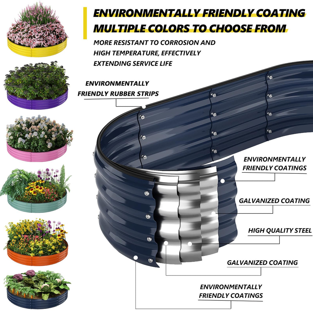 ZFHgarden round raised garden bed in blue color