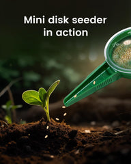 ZhenD Mini Seed Spreader Set, side view showing buttons