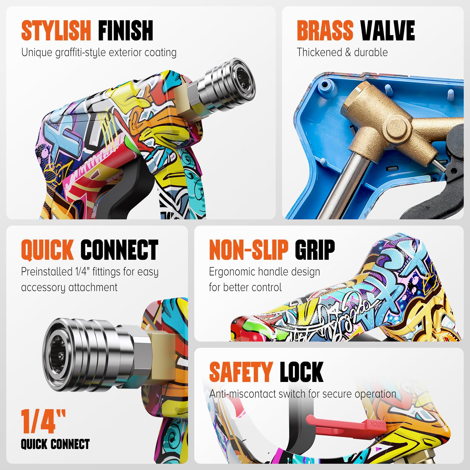 Zhevebaga Short Pressure Washer Gun packaging display