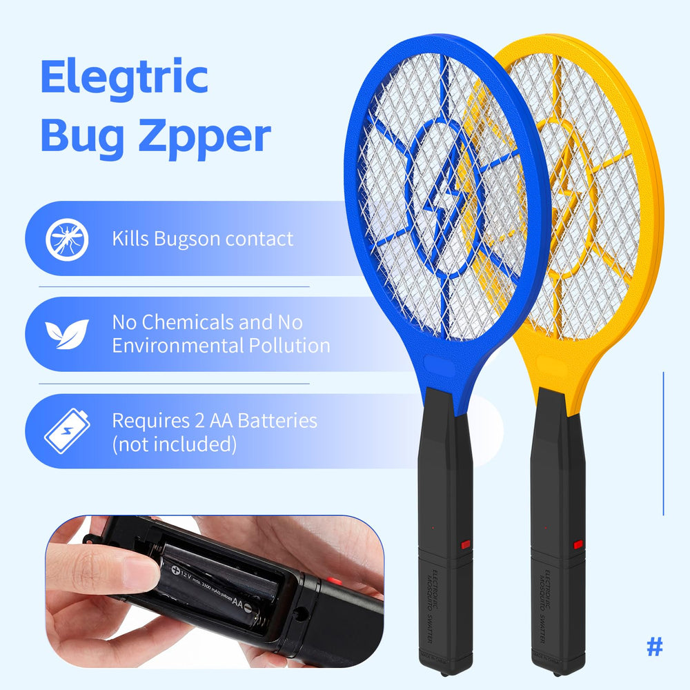 ZHOU FAN ZAP Electric Fly Swatter showing battery compartment
