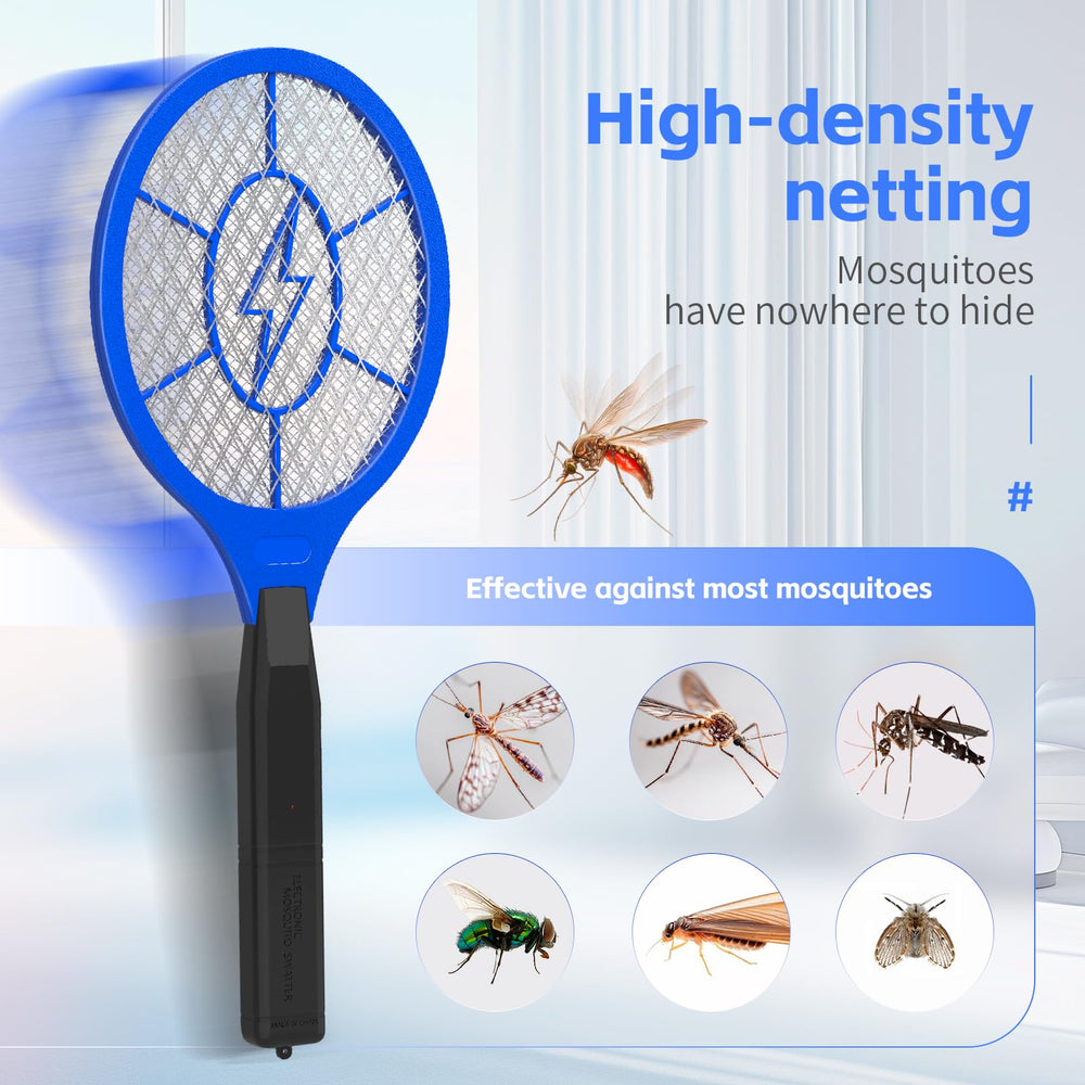ZHOU FAN ZAP Electric Fly Swatter showing triple-layer safety mesh