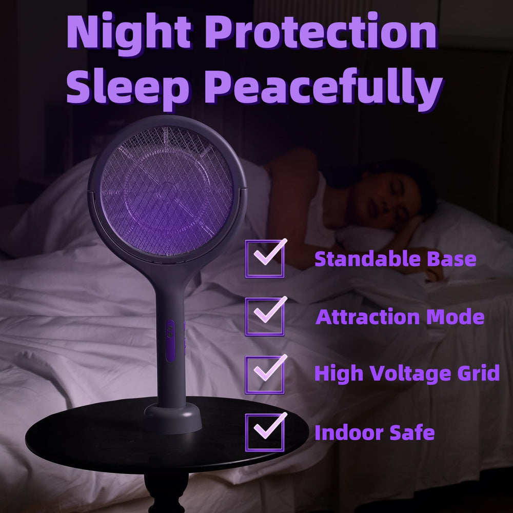 ZHOU HE Rechargeable Electric Fly Swatter in outdoor setting