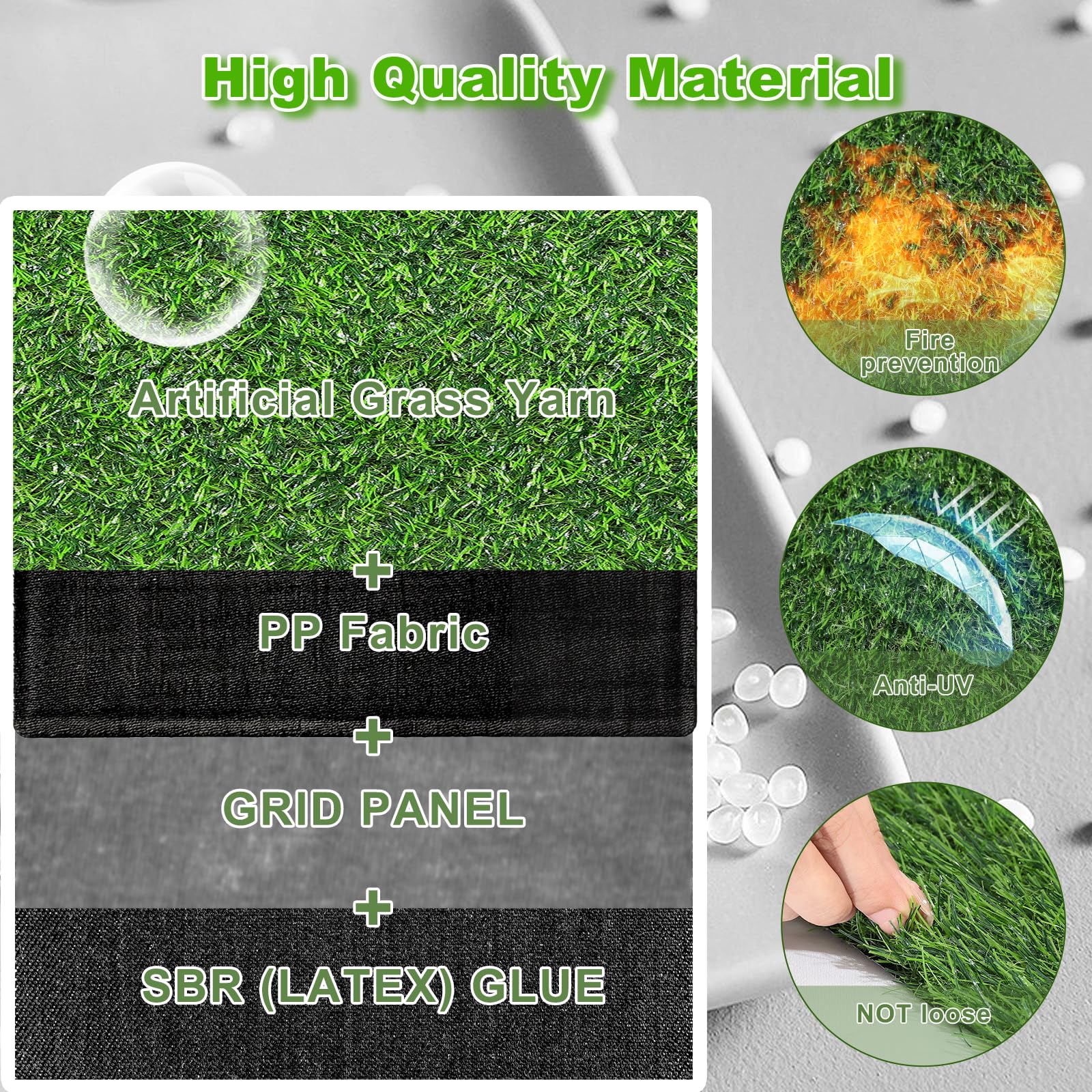 ZHOUXITU Artificial Grass Table Runner on a dining table with dishes