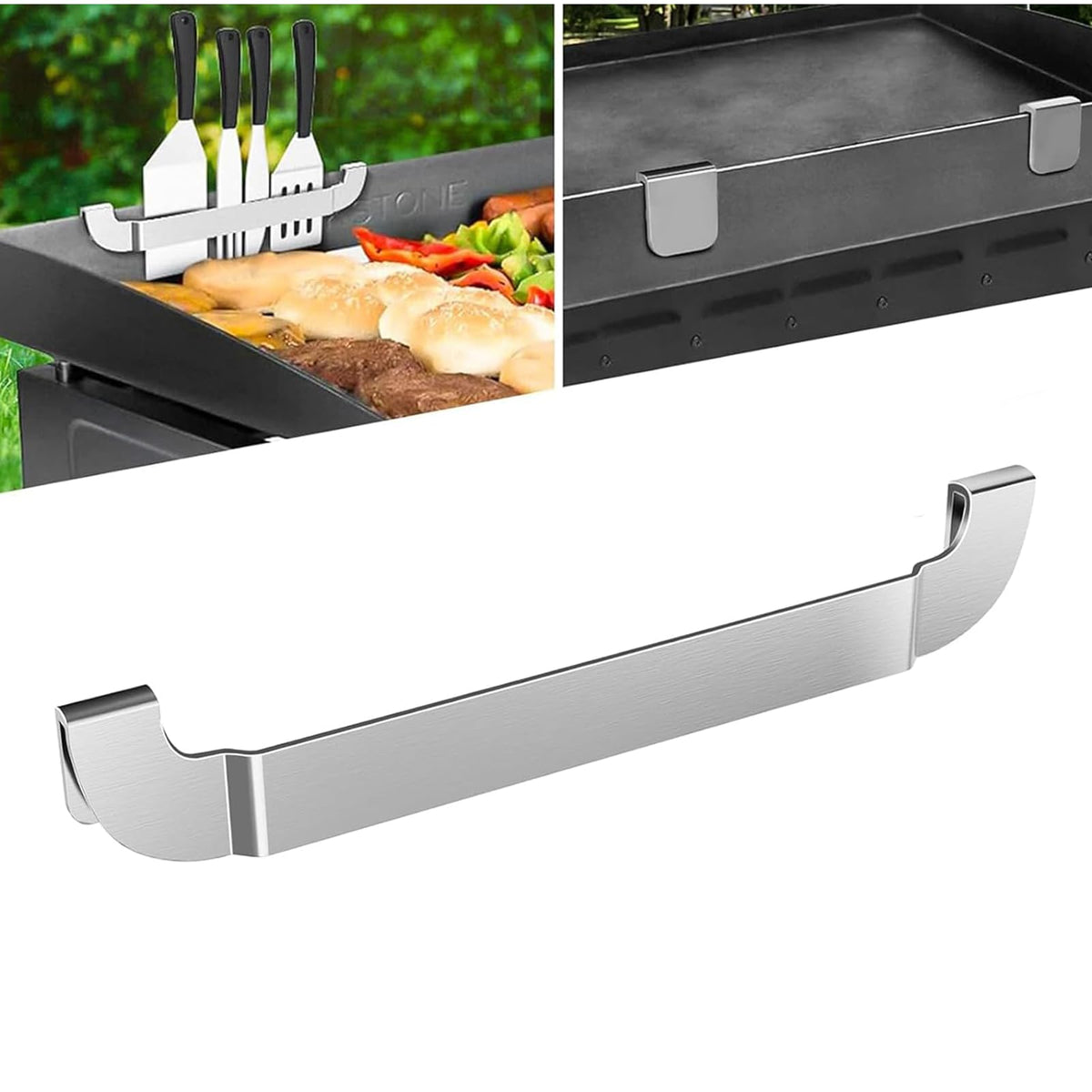 ZHSX 10 Inch Magnetic Stainless Steel Spatula Holder front view