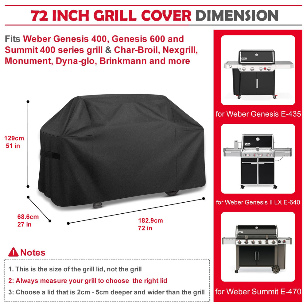 ZHSX grill cover placed on a large gas grill
