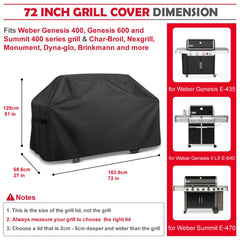 ZHSX grill cover placed on a large gas grill