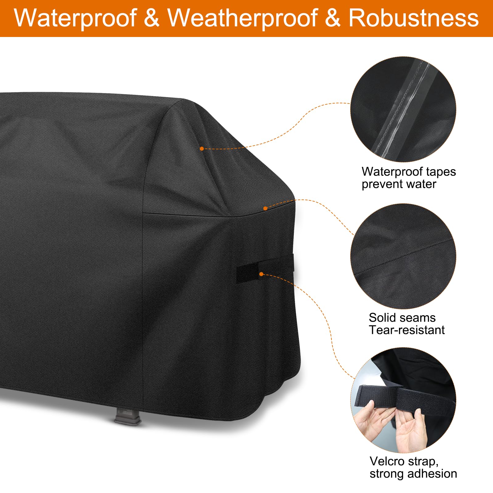 ZHSX grill cover with dimensions displayed