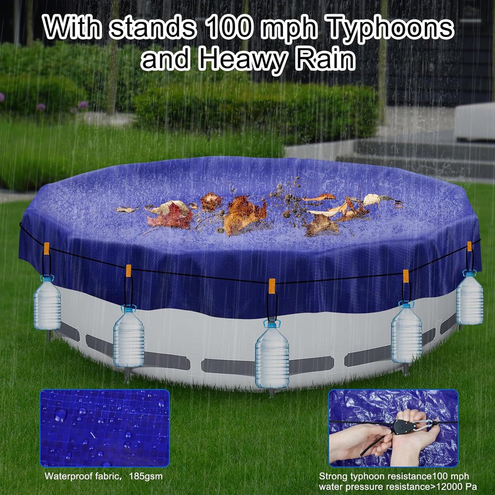 ZHSX pool cover packaging, includes installation accessories