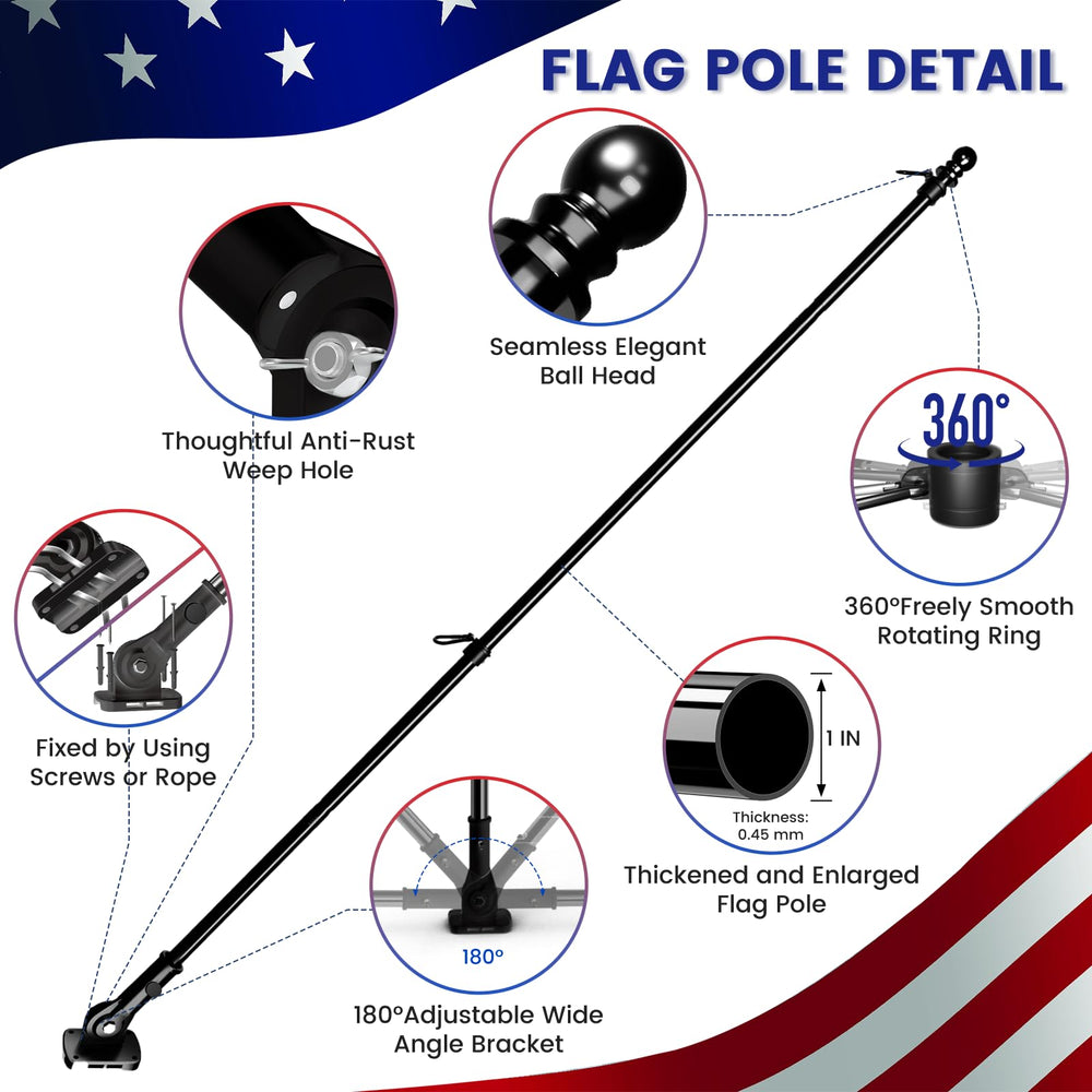 ZHULI flag pole displaying flag in outdoor setting