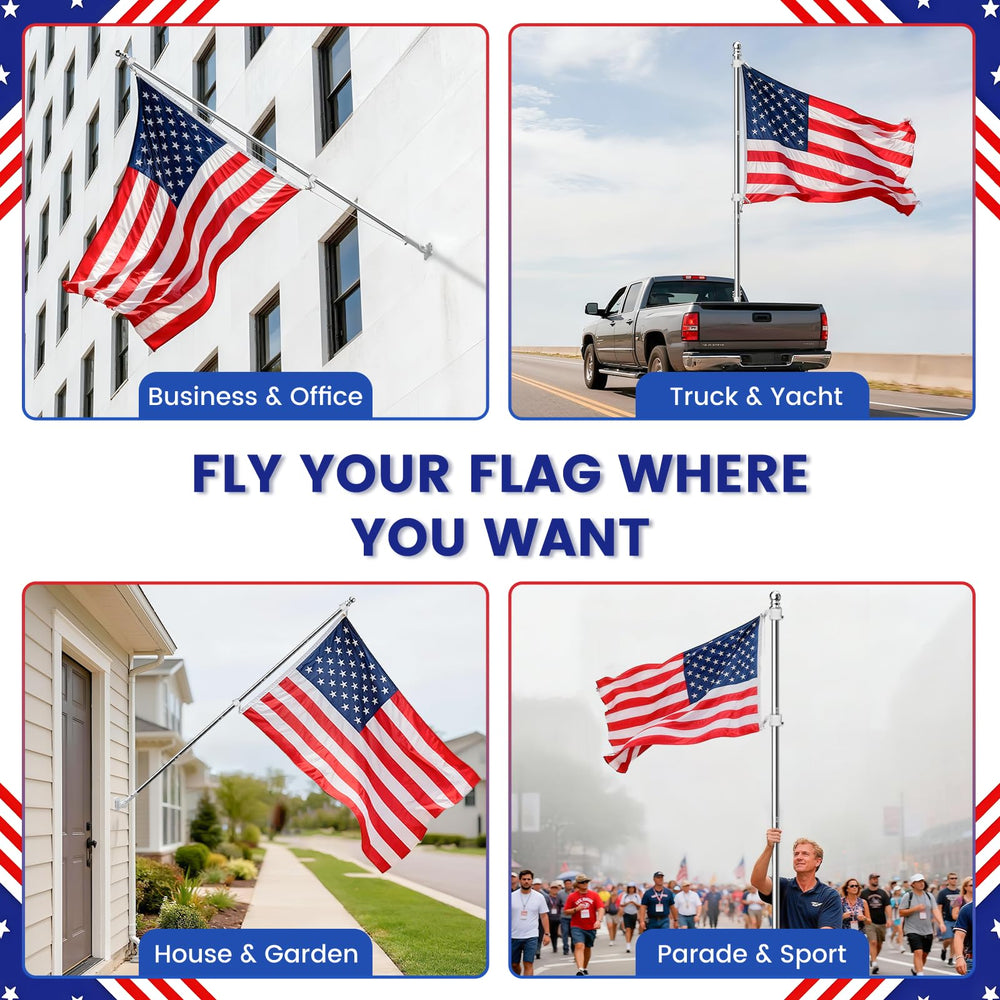 ZHULI flag pole kit packaging and components