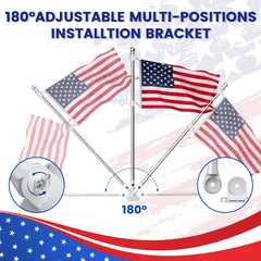 ZHULI flag pole kit with American flag displayed