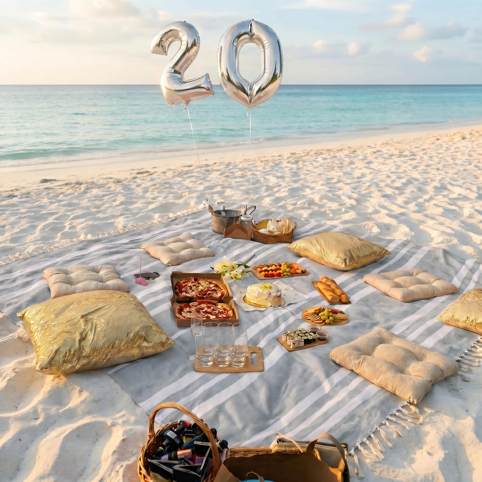 ZICOTO beach blanket folded, showcasing its lightweight and portable design