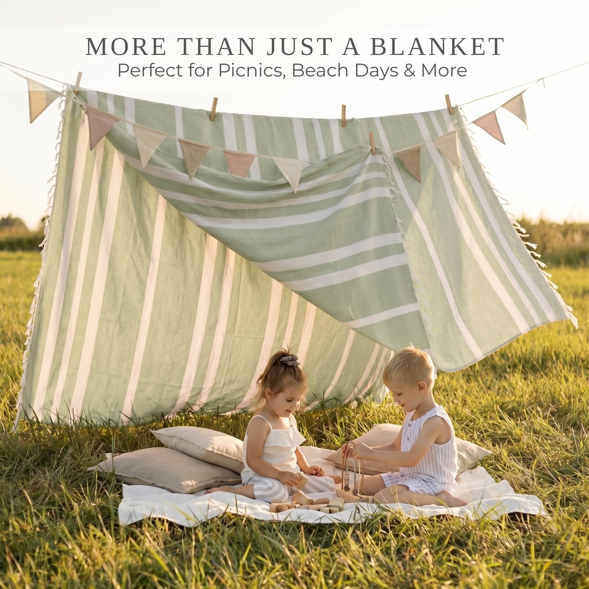 ZICOTO Beach Blanket showing soft cotton blend texture