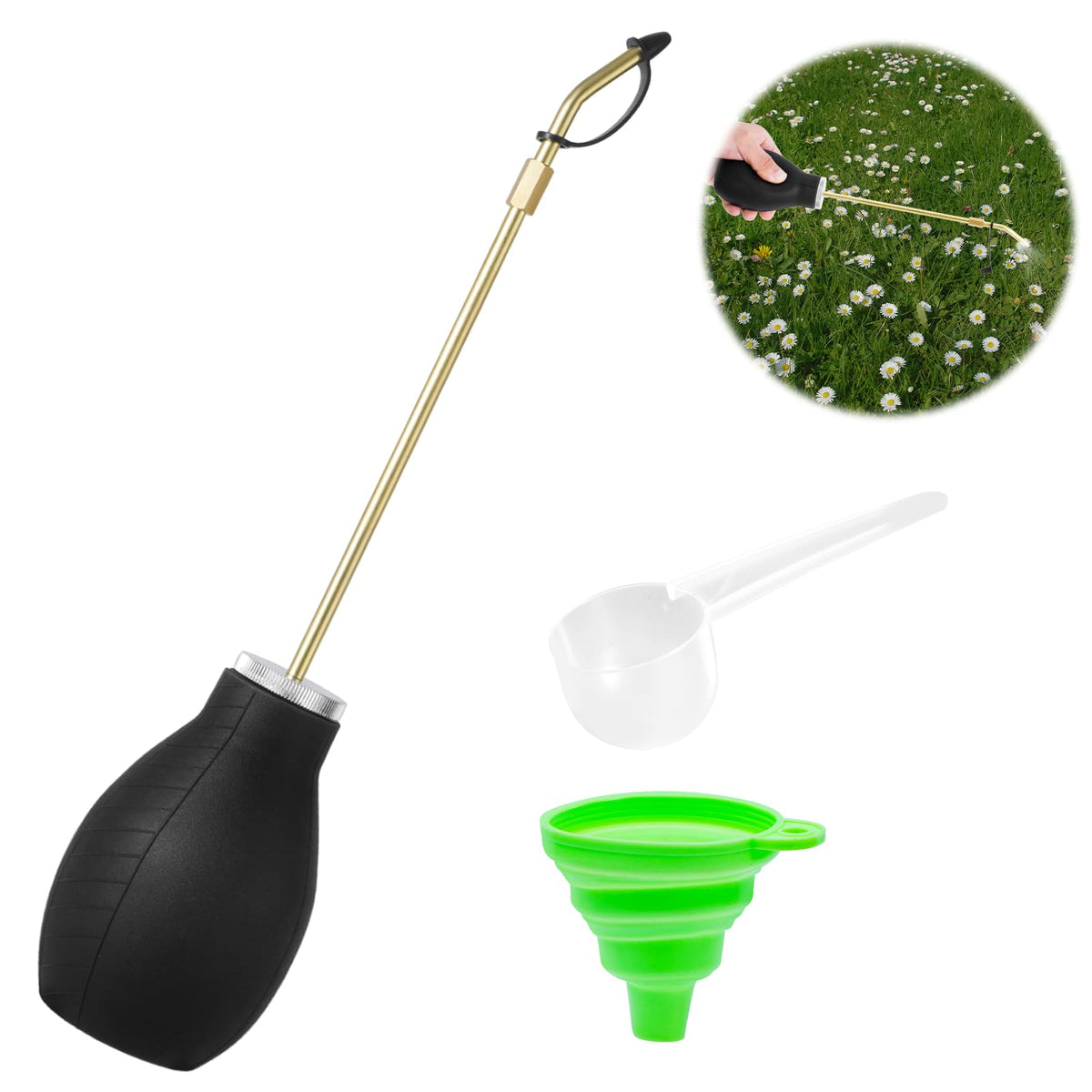 Zihvfzu Diatomaceous Earth Duster with extended brass nozzle