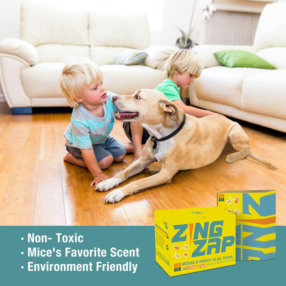 ZingZap Sticky Mouse Trap with hazelnut scent label