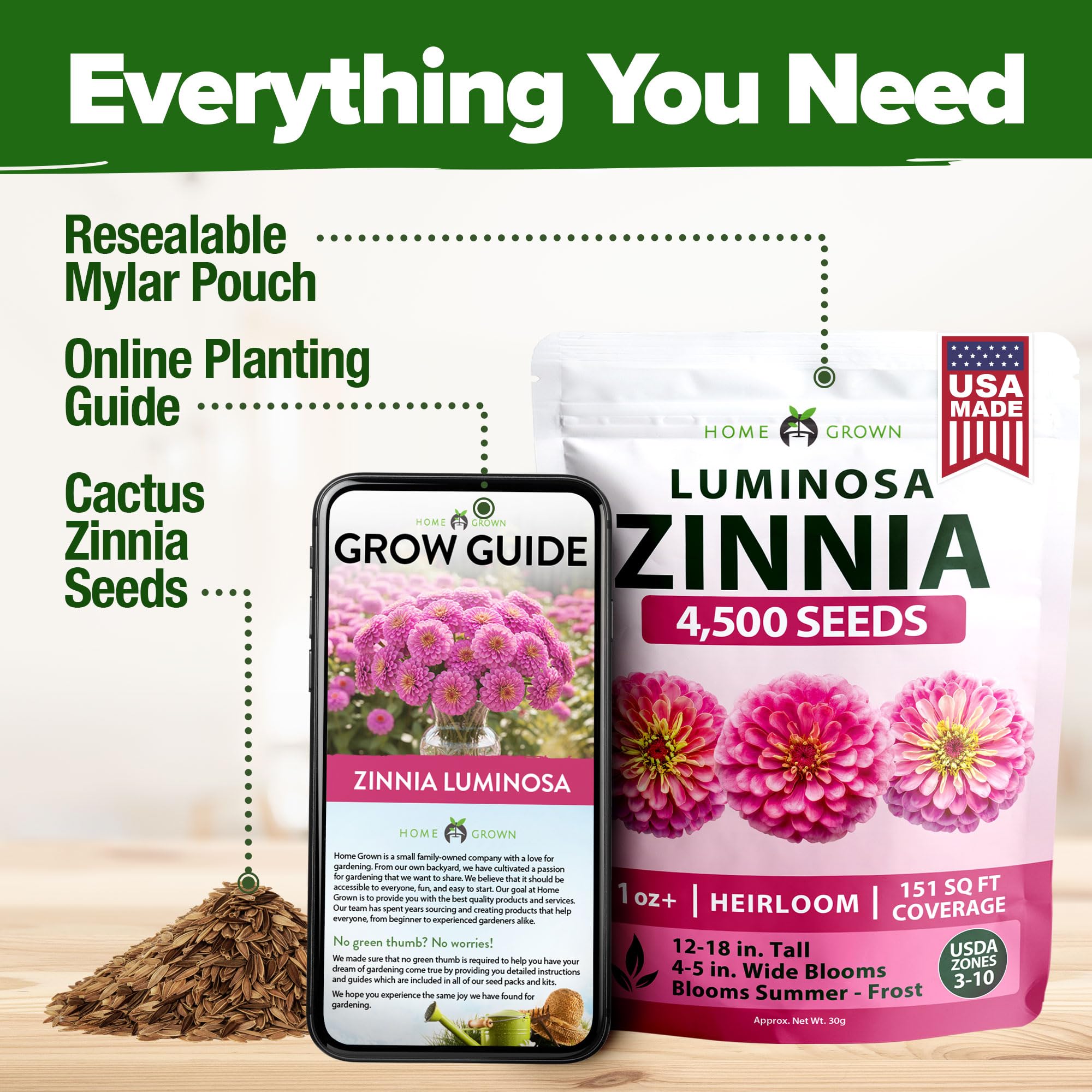 Zinnia flowers in a vase for home décor