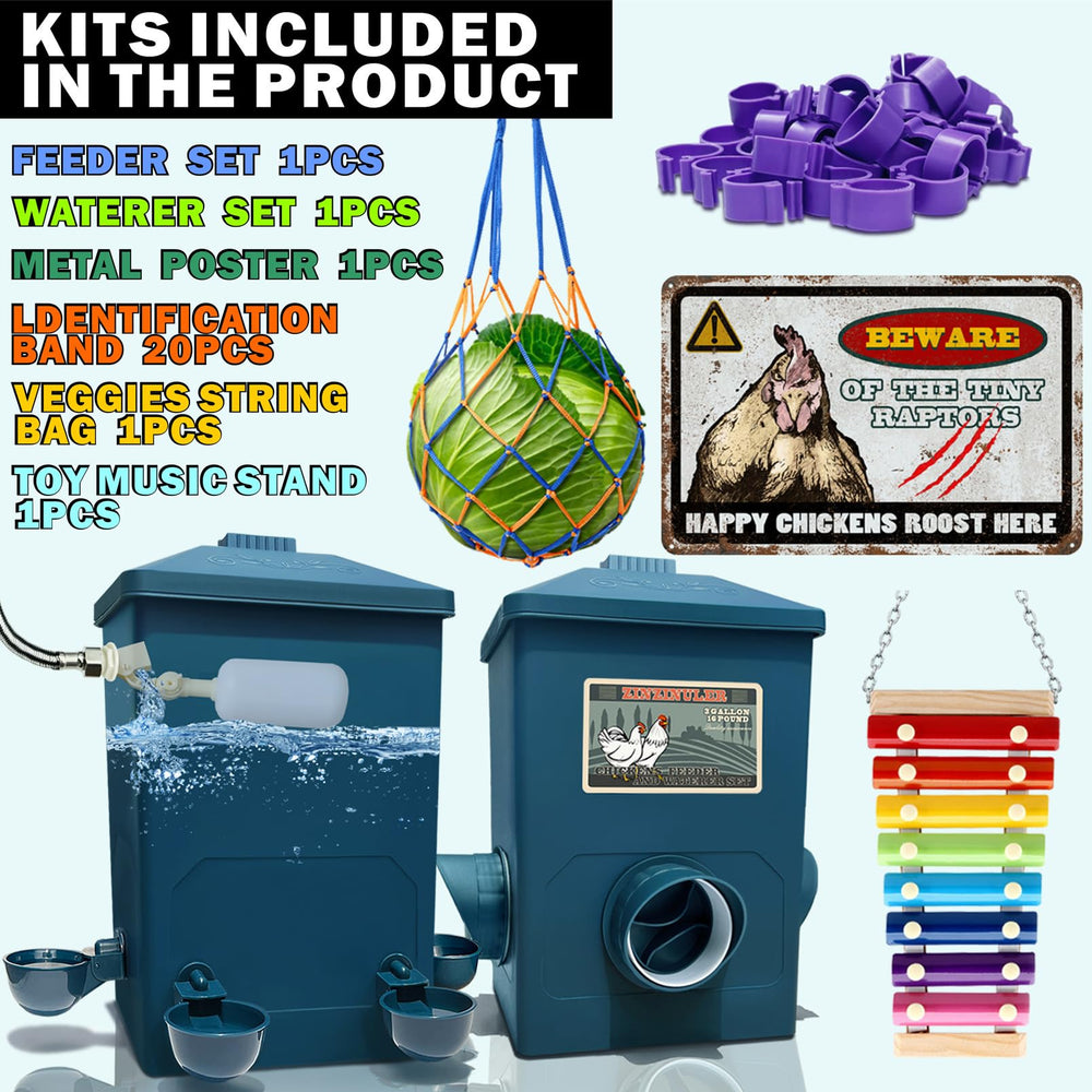 ZINZINULER Chicken Waterer close-up, float valve feature
