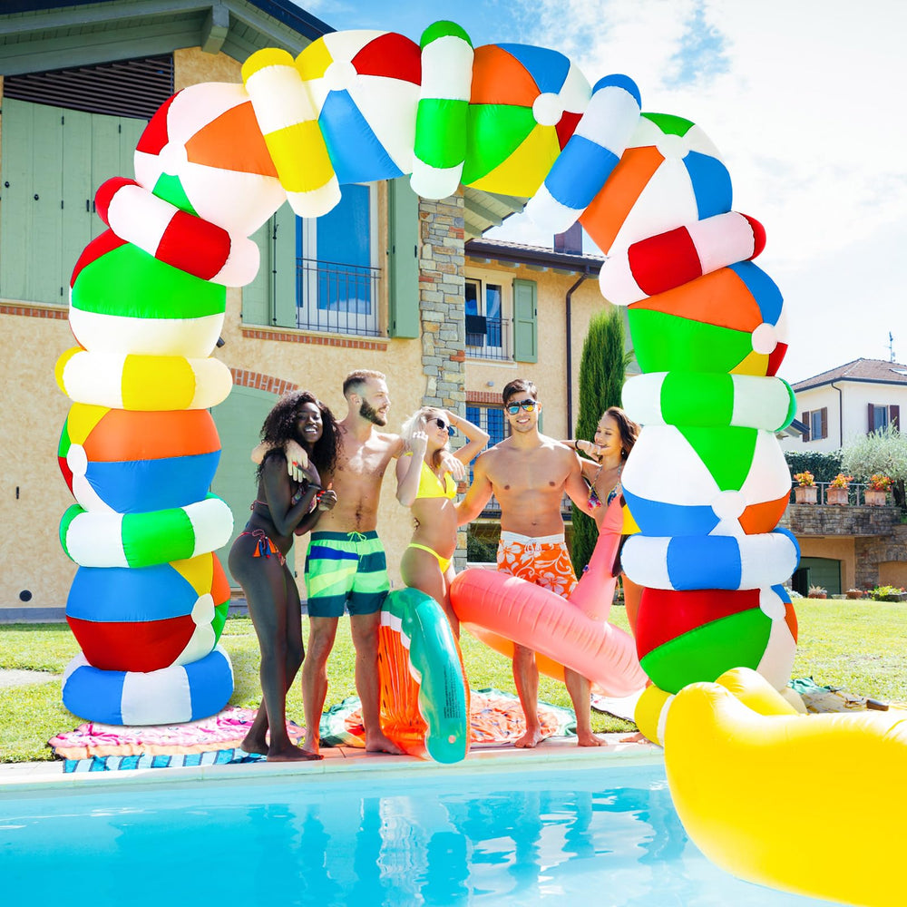 Zipper system on the back of the inflatable arch for storage