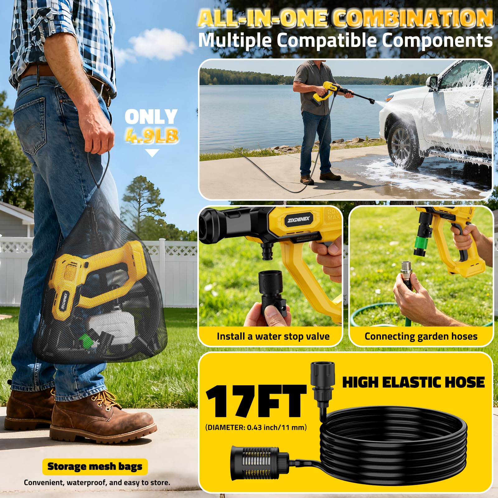 ZixDeNex Washer shown cleaning patio surface